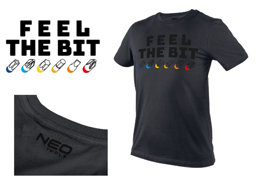 NEO TOOLS 81-641-L Póló, FEEL THE BIT, 100% pamut, 180g/m2, L